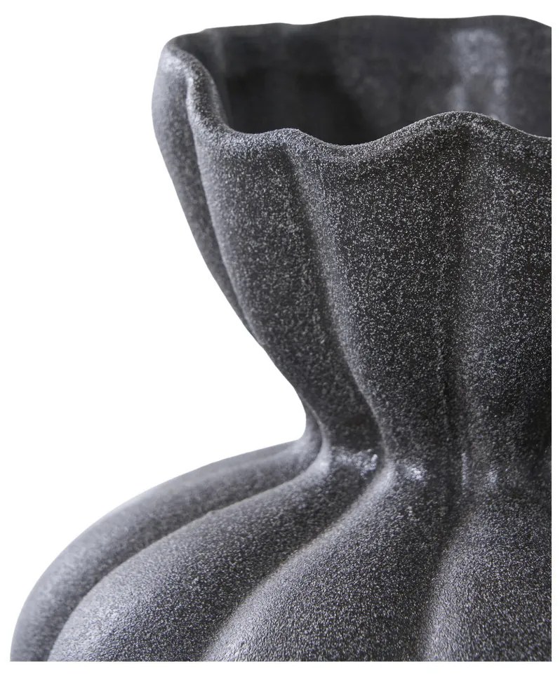 Váza, kerámia, fekete ø17,2x19,4 cm