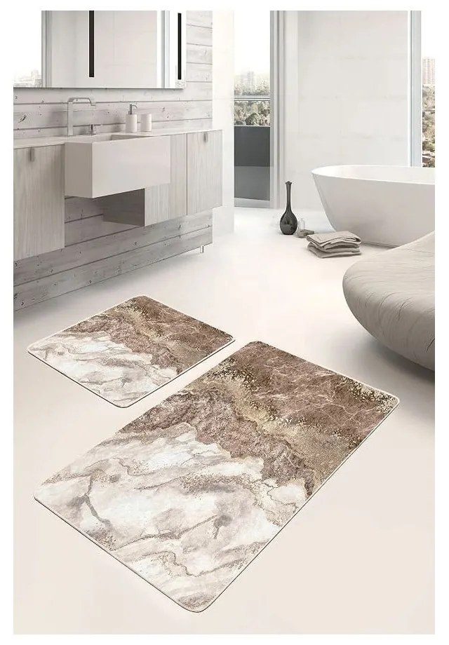 Barna fürdőszobai kilépő szett 2 db-os 60x100 cm – Mila Home