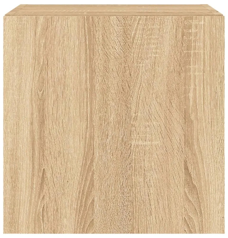 sonoma tölgy színű fali TV-szekrény LED-ekkel 40,5x35x40 cm