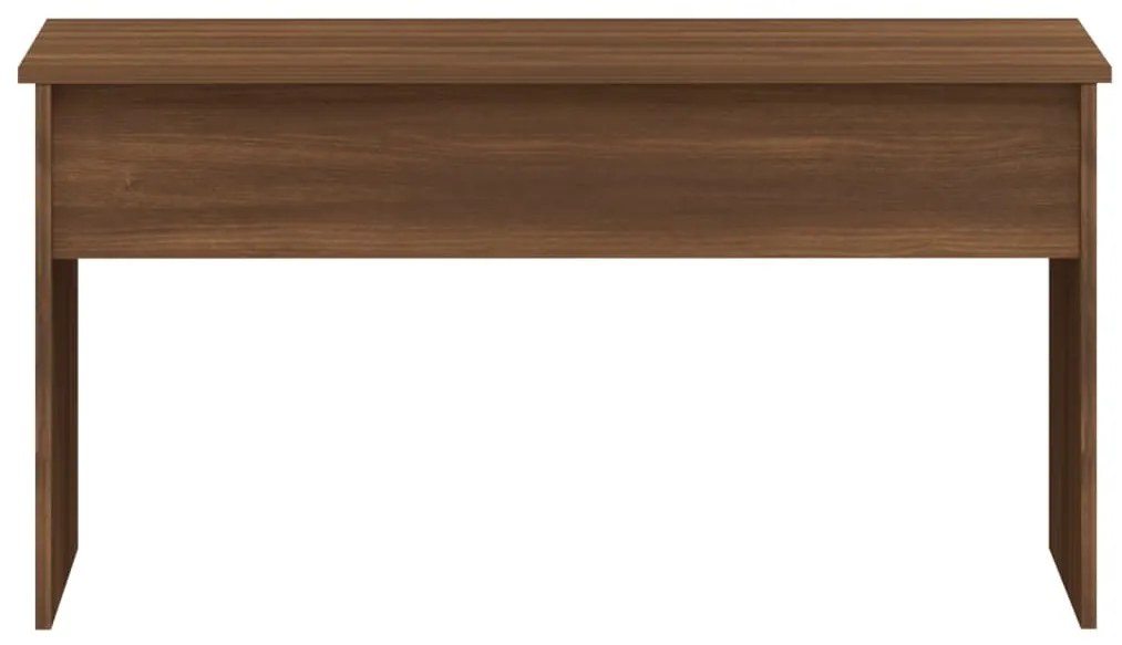 Barna tölgyszínű szerelt fa dohányzóasztal 102x50,5x52,5 cm