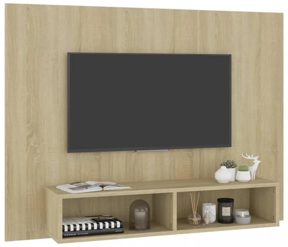sonoma tölgy színű szerelt fa fali TV-szekrény 120x23,5x90 cm