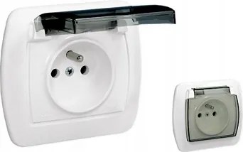 Földelt szimpla aljzat fehér IP44 Akkord AGZ1BE/11A Kontakt-Simon