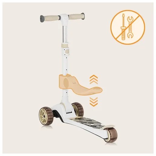Lionelo - 2 az 1-ben FRANKY gyerekroller, fehér/bézs