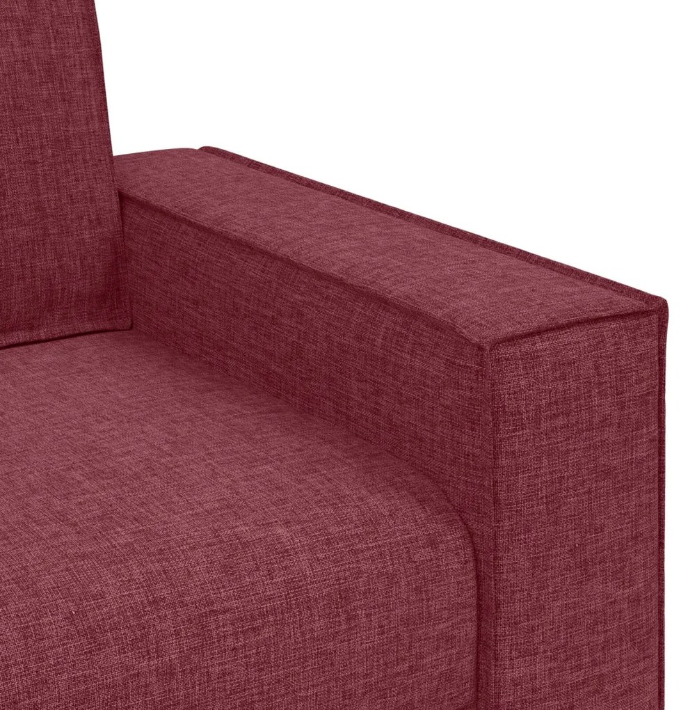 vidaXL 3 személyes kanapé burgundi vörös 180 cm szövet