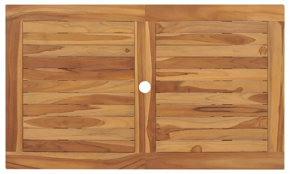 tömör tíkfa összecsukható kerti asztal 120 x 70 x 75 cm