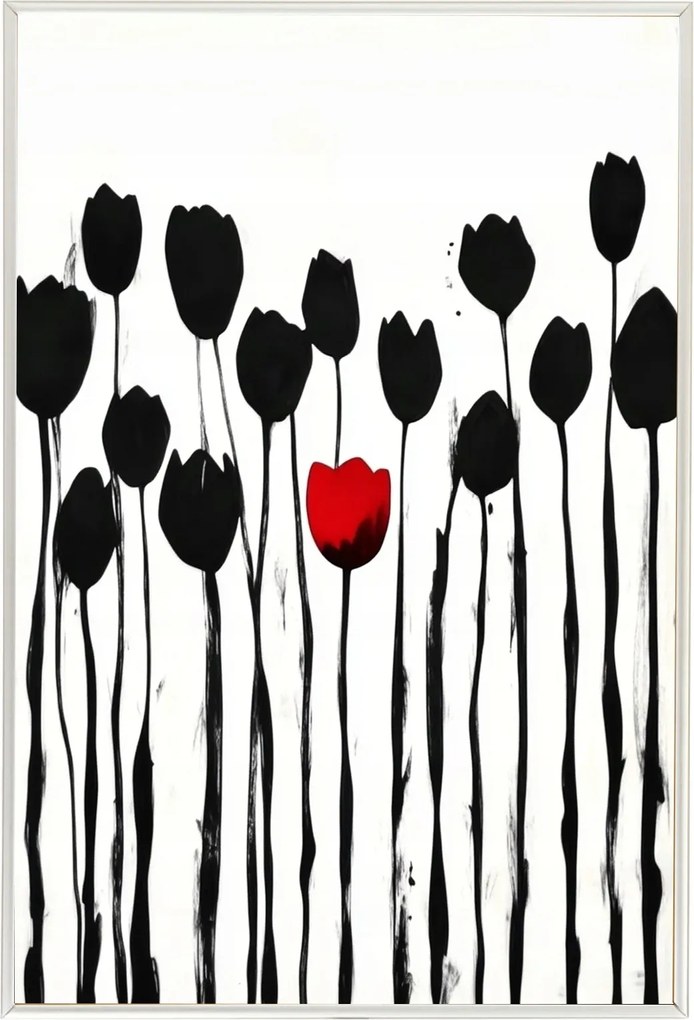 Poszter Keret Alumínium Grafika Természet Kert Virágok Tulipánok Modern 40x60