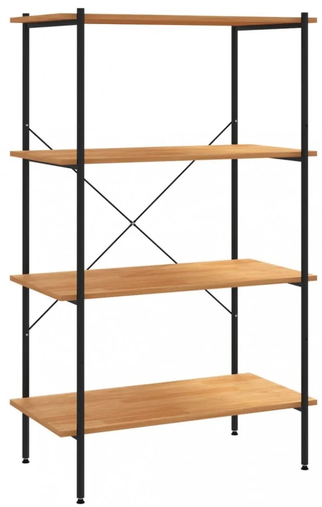 fekete és tölgy 4 szintes polcrendszer 80 x 40 x 130 cm