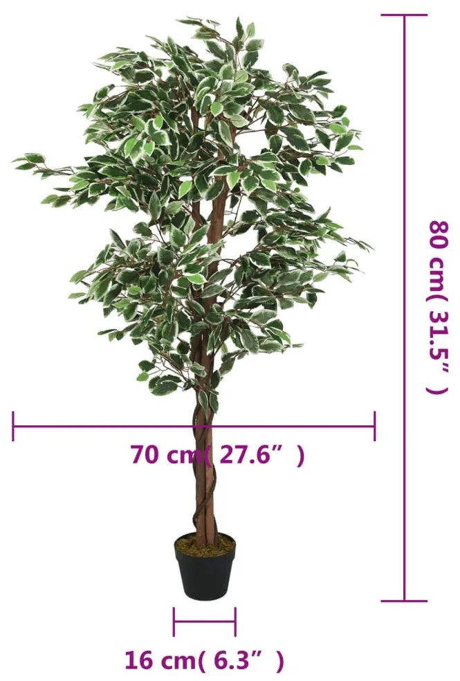 zöld mű fikusz fa 378 levéllel 80 cm