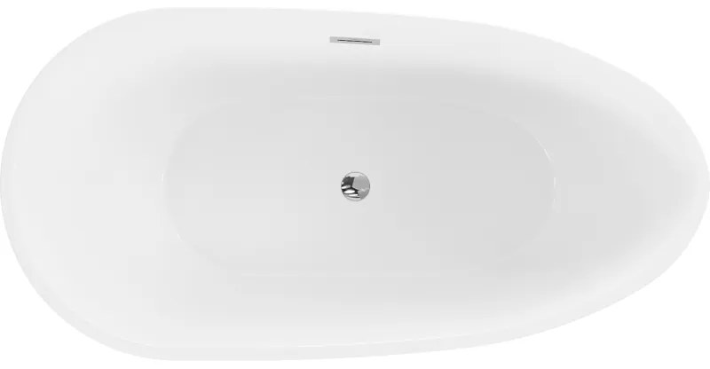 Mexen Eos, szabadon álló kád 150 x 75 cm, fehér-fekete, króm túlfolyó, 52471507575-01