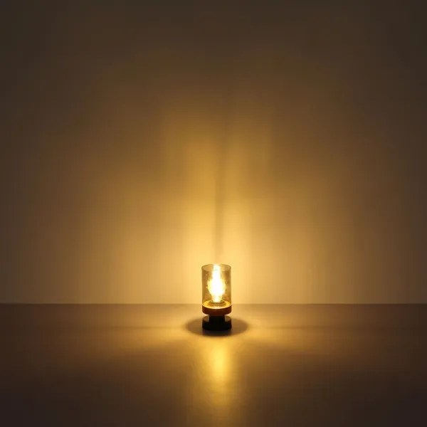 Globo 15557T - Asztali lámpa FINCA 1xE27/40W/230V fém/fa