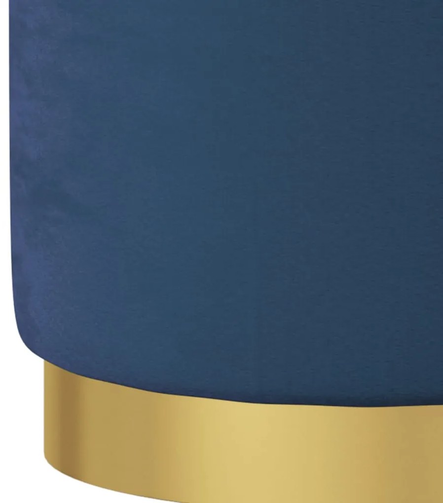 kék kerek bársonyülőke tárolóval 31 x 37 cm