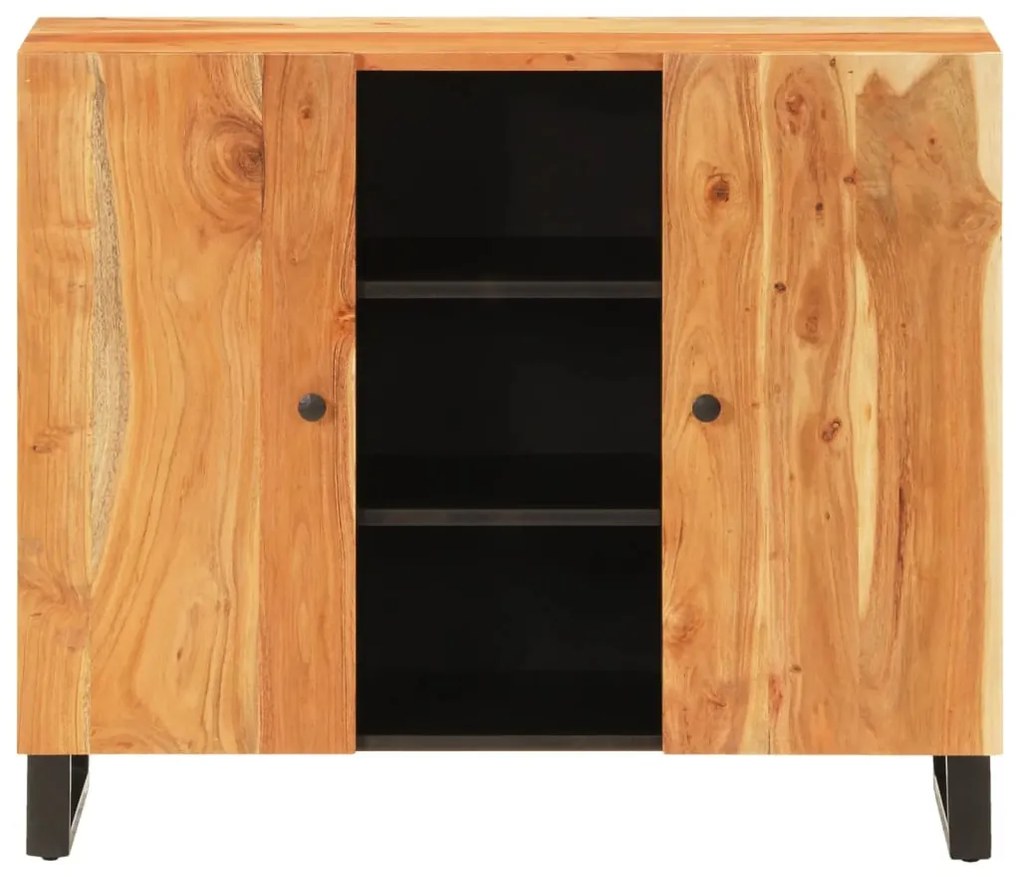 tömör akácfa tálalószekrény 2 ajtóval 90 x 33 x 75 cm