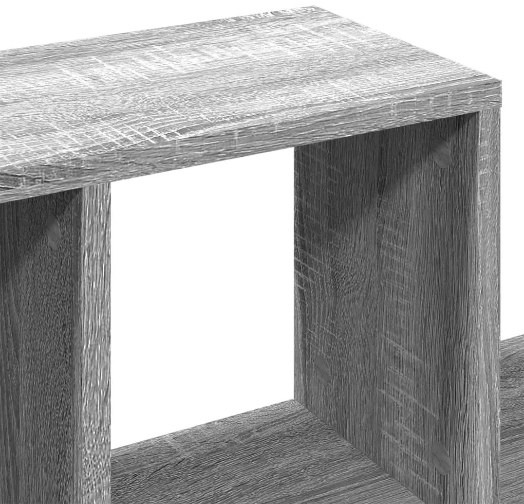 szürke sonoma színű szerelt fa fali polc 100 x 20 x 53 cm