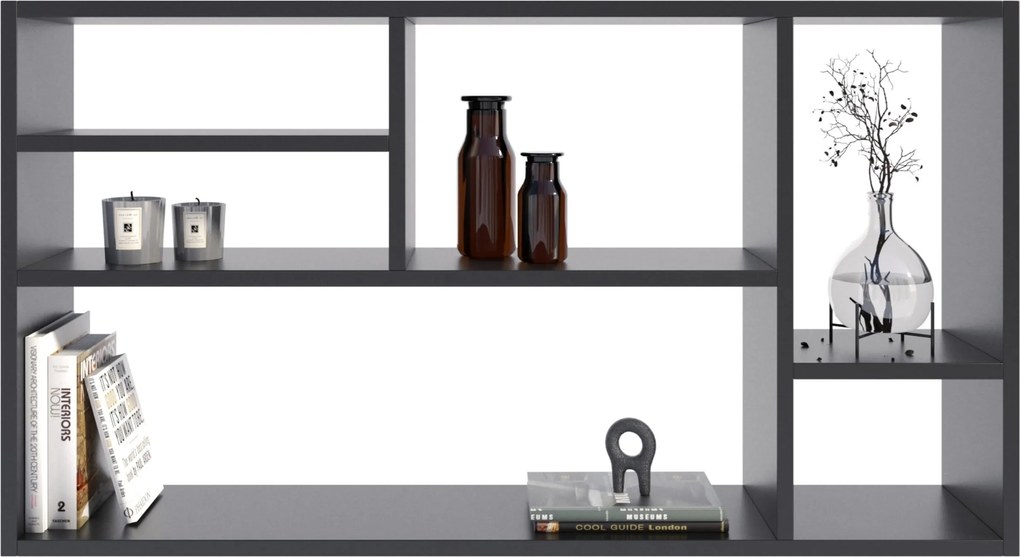 Falra akasztható polc Milano fekete könyvespolc Per fotók