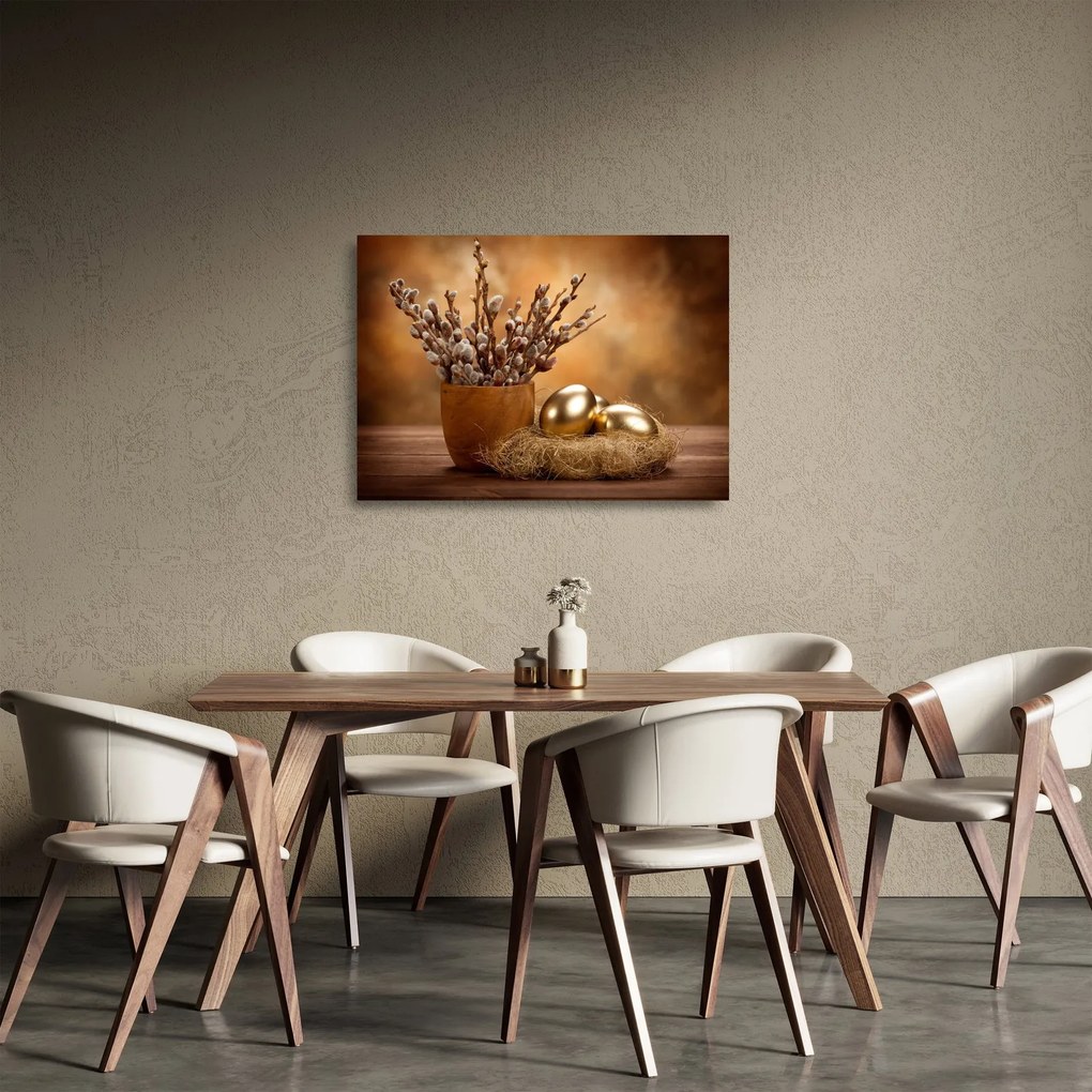 Tojás és a macska képe (üvegen) (70x50 cm)