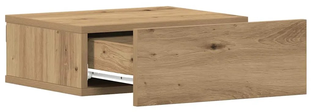 2 db szerelt fa lebegő éjjeliszekrények 40x32x15 cm