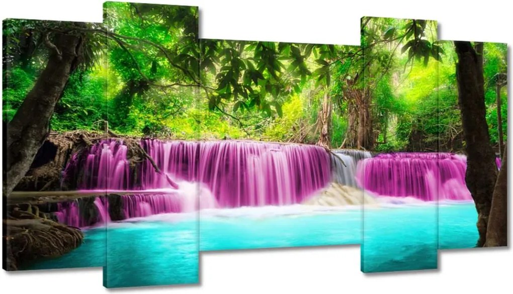 Festmények 120x65 Színes tájkép Vízesés