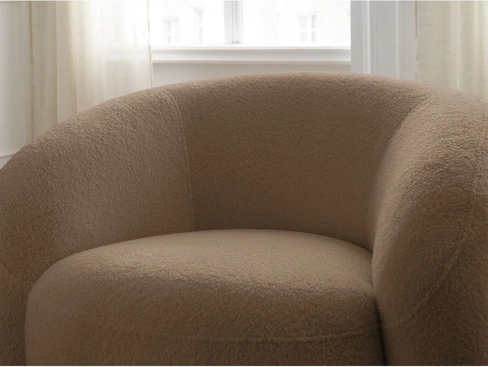 Barna forgó buklé fotel Elina – Bobochic Paris