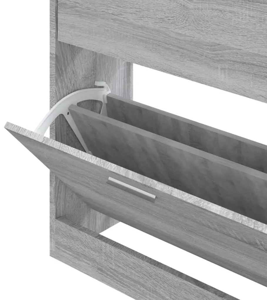 vidaXL szürke sonoma színű szerelt fa cipősszekrény 63x24x81 cm