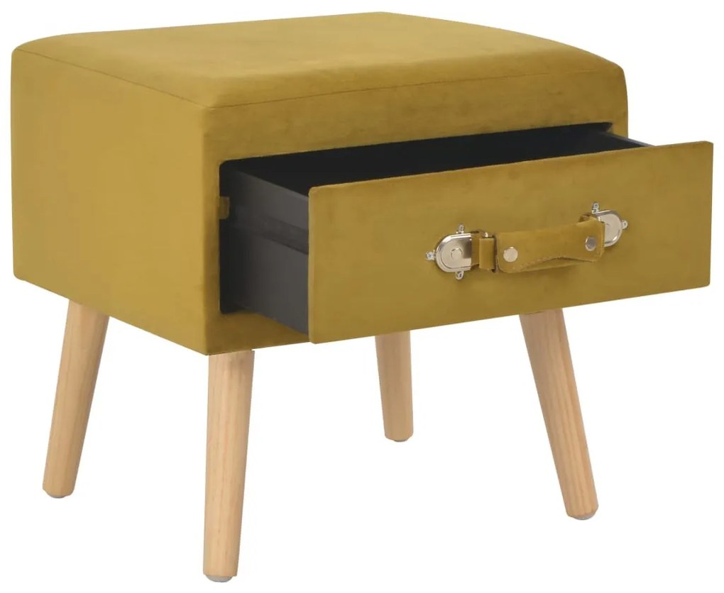 2 db mustársárga bársony éjjeliszekrény 40 x 35 x 40 cm