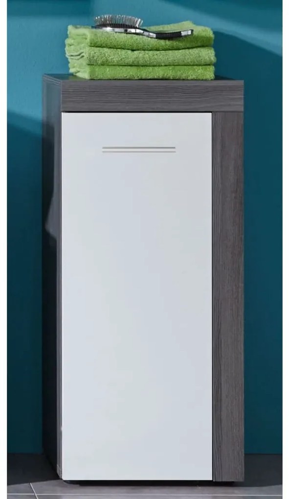 Trendteam Miami fehér és füstös ezüst tároló padlószekrény