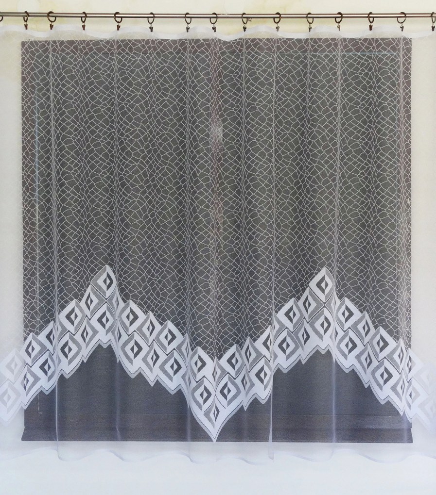 Mg Függöny Cikk-cakk Fehér 300x140cm kész szalaggal