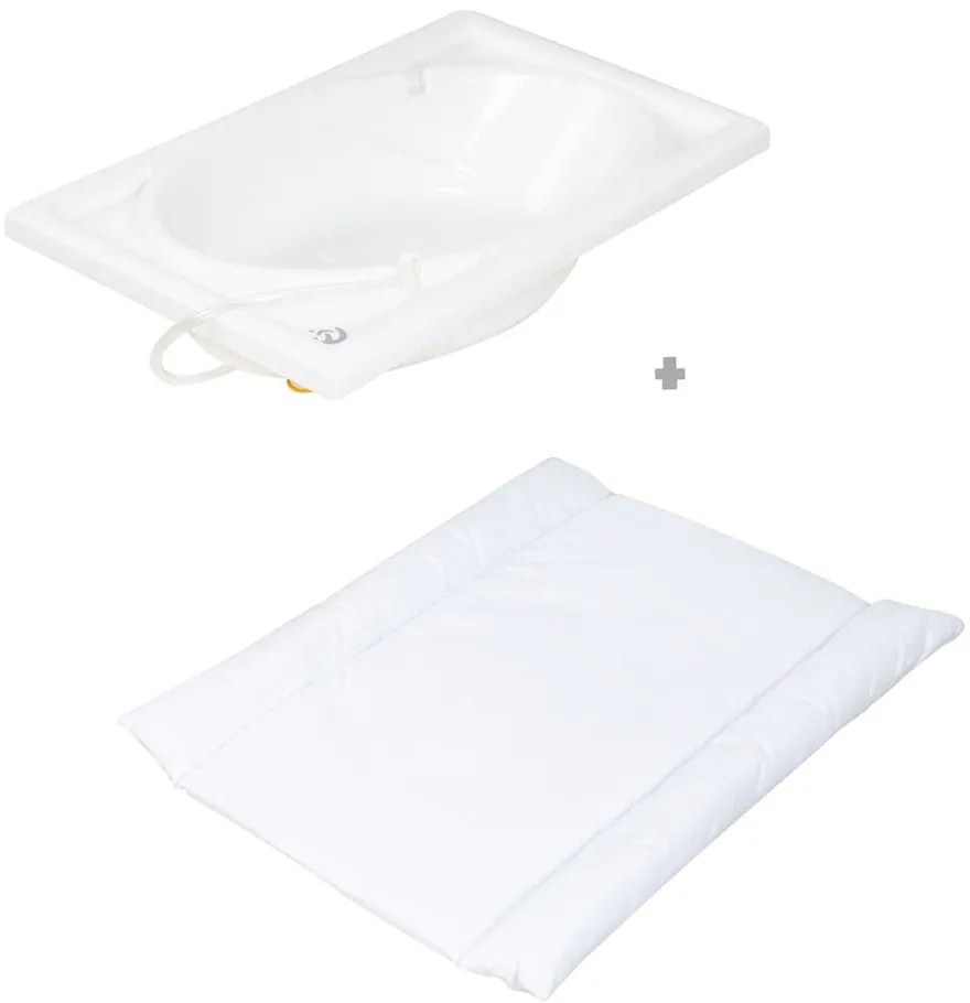 Fehér-natúr színű pelenkázó feltét nyírfa dekorral Baby Pool – Roba