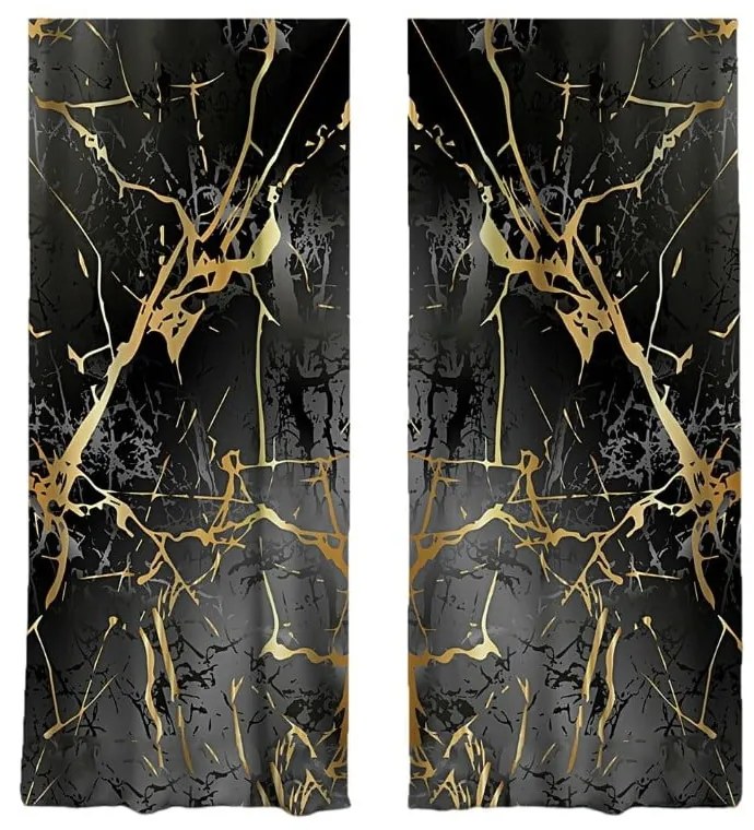 Fekete-aranyszínű függöny szett 2 db-os 140x260 cm – Mila Home