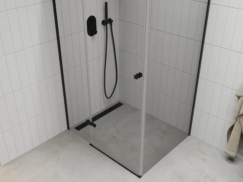 Mexen Roma zuhanykabin 120x90cm, 6mm üveg, fekete profil-átlátszó üveg, 854-120-090-70-00