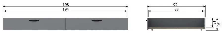 Szürke ágy alatti fiók Morris – WOOOD