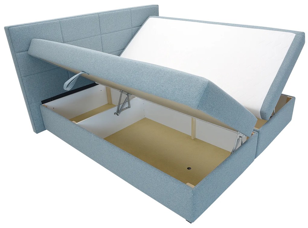 Franciaágy Boxspring 180 cm Revenant (világosszürke) (ágyráccsal és matraccal) (tárolóhellyel). 1098563
