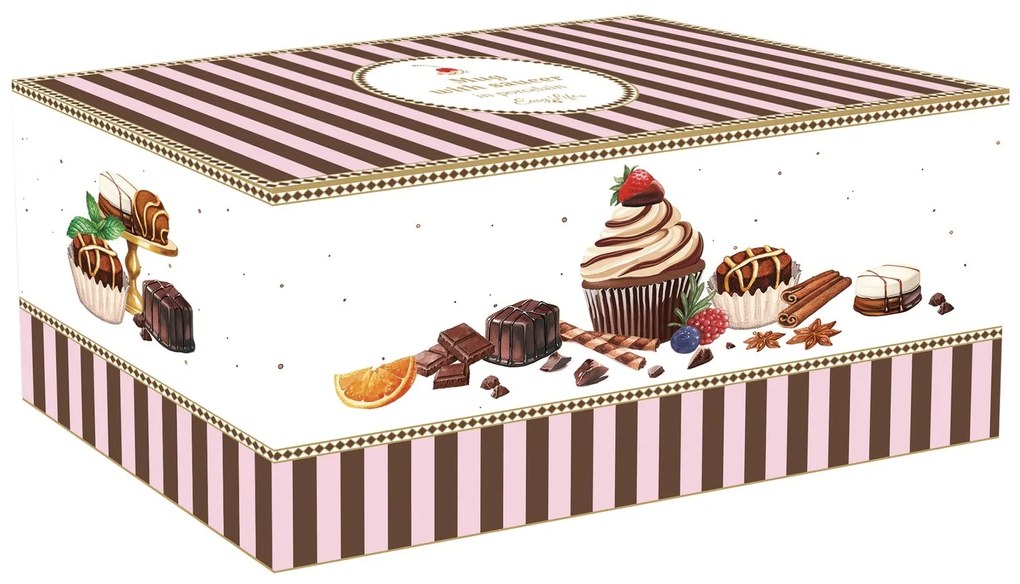 Porcelán kakaós bögre keksztartós alj 375 ml díszdobozban Sweet Moments