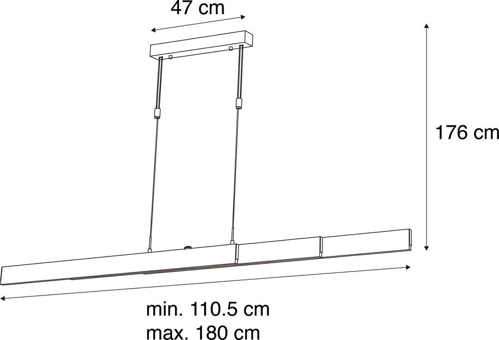 Állítható függőlámpa sötét bronz, beépített dimmelhető LED-del - Lamba