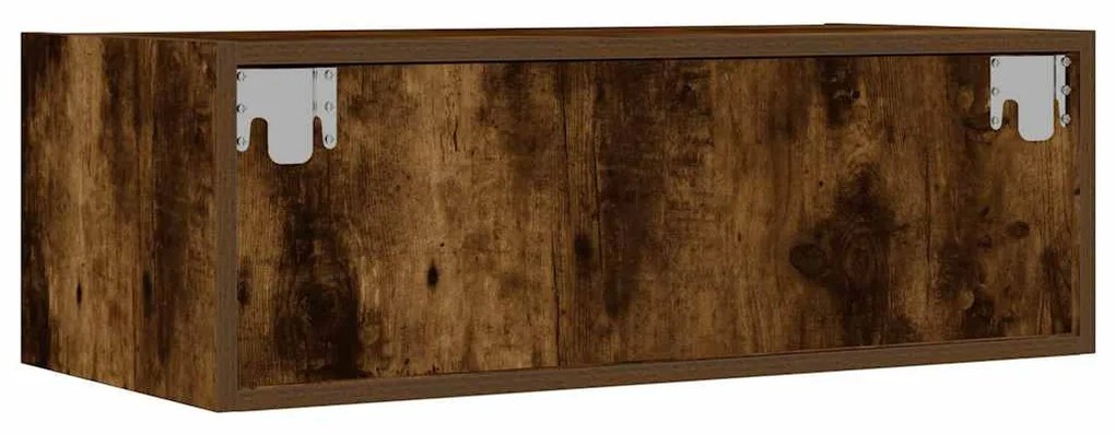 TV szekrény LED világítással füstölt tölgy 75x35,5x25 cm