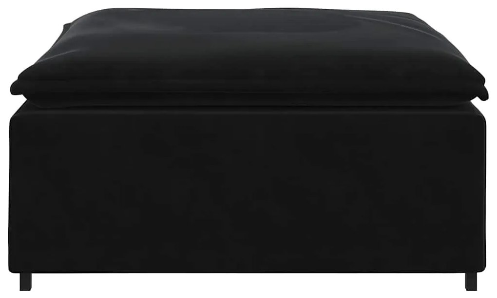 fekete moduláris kanapé lábzsámoly modul 100x100x48 cm