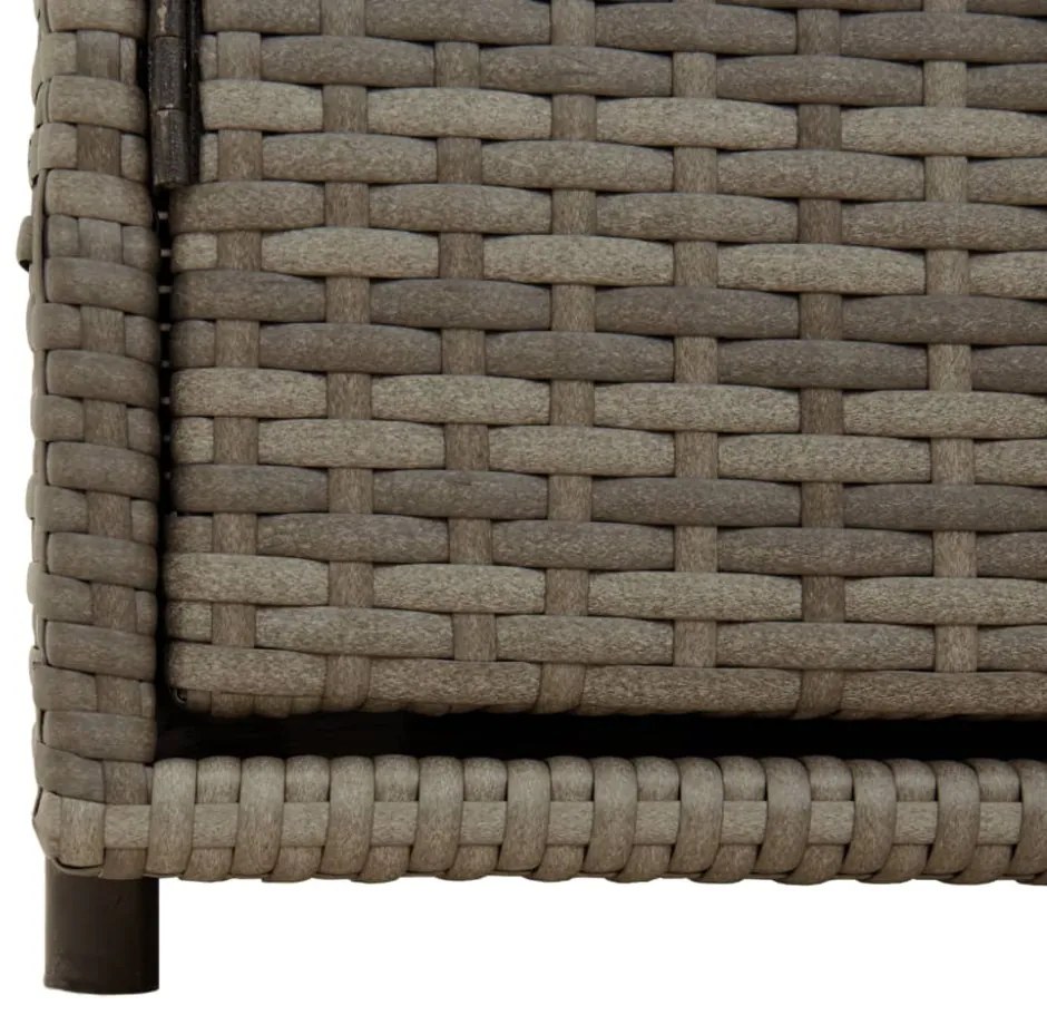 szürke polyrattan kerti tárolószekrény 110 x 55 x 60,5 cm