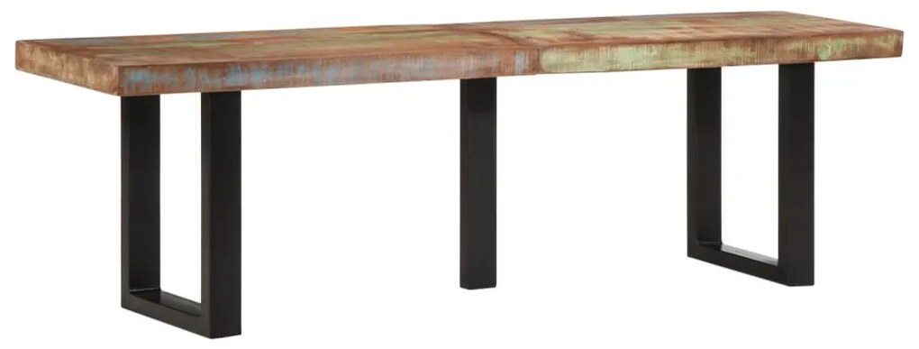 tömör újrahasznosított fa és acél pad 160 cm