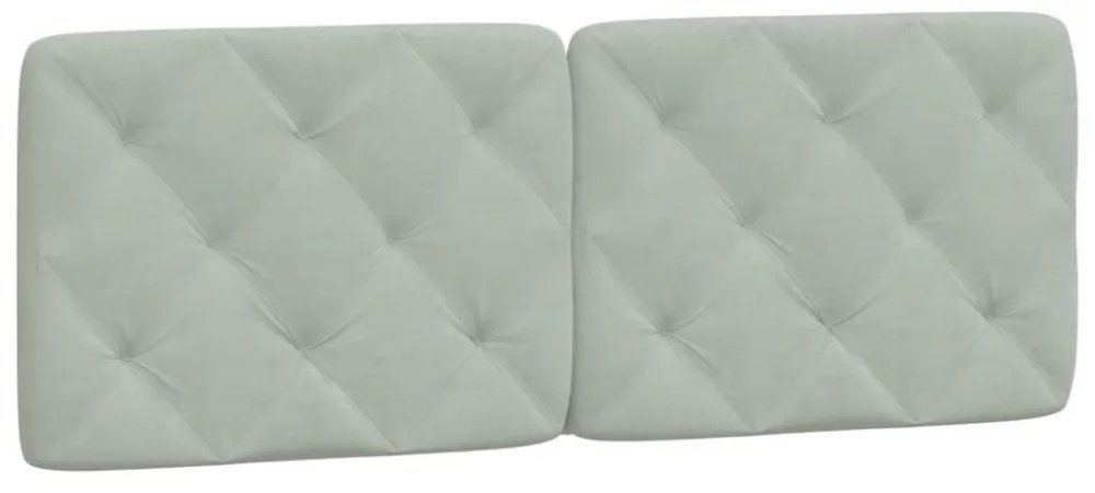 világosszürke bársony ágykeret LED-ekkel matrac nélkül 120 x 200 cm