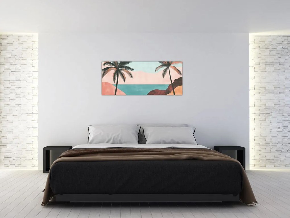 Kép - Pálmafák a tengernél (120x50 cm)