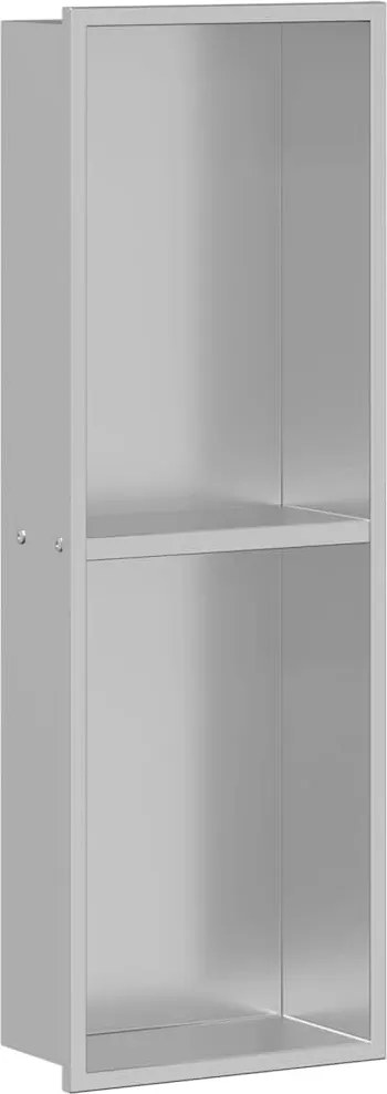 vidaXL Zuhany Niche Ezüst 60 x 20 x 9,5 cm Rozsdamentes acél