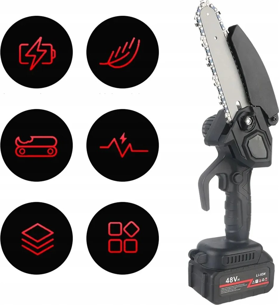 Akkus mini kézifűrész 8″ MDHL M677 + 21 V-os akkumulátor + praktikus koffer + tartozékok