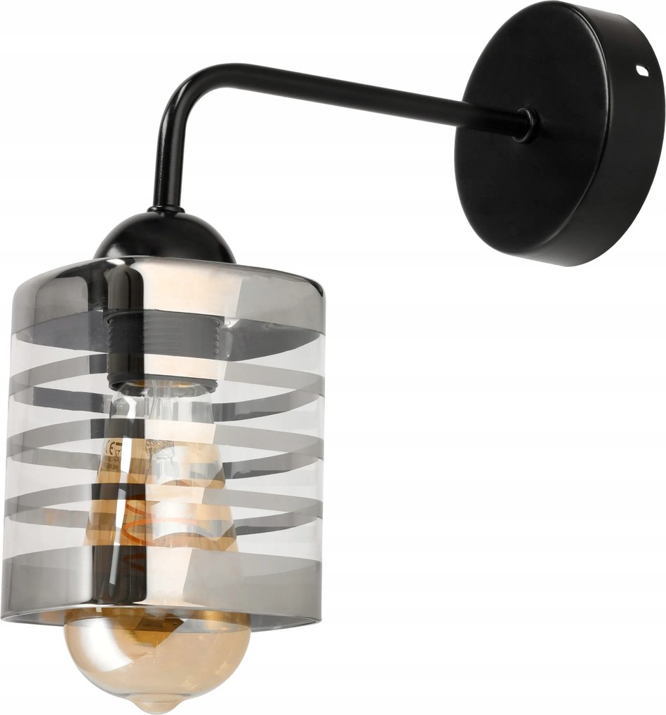 Fali lámpa fix egyenes Loft lámpabúra Üveg Téglalap 1x E27