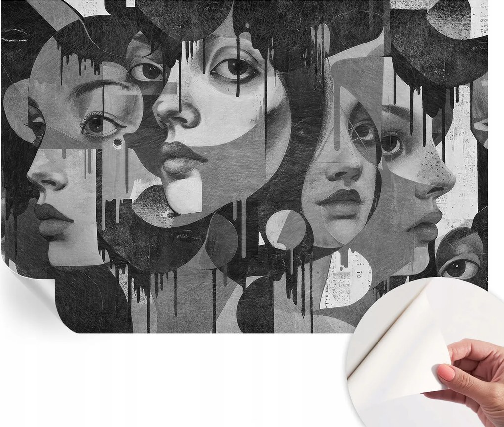 Mosható öntapadós fotótapéta étkezőbe Női arcok 152x104 cm