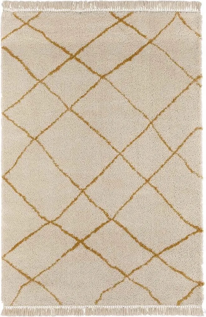 Bézs-sárga Shaggy Boho szőnyeg 80x150 cm