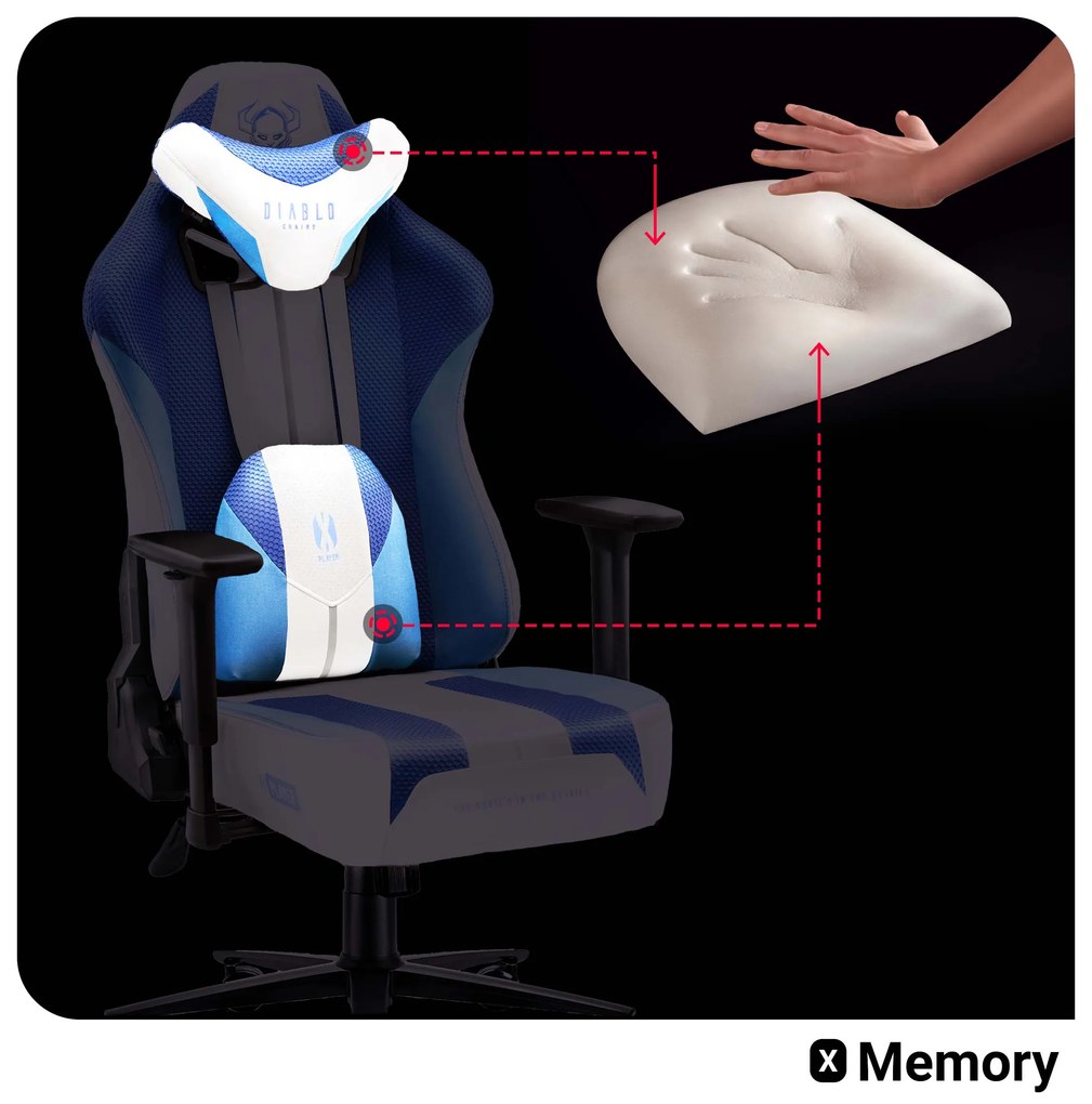 Diablo X-Player 2.0 szövet gamer szék gyerekeknek Kids MÉRET: Frost white /fehér Diablochairs