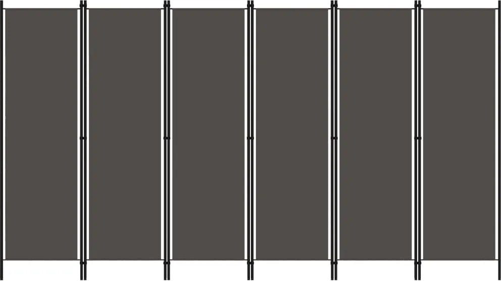 vidaXL antracitszürke 6 paneles paraván 300 x 180 cm