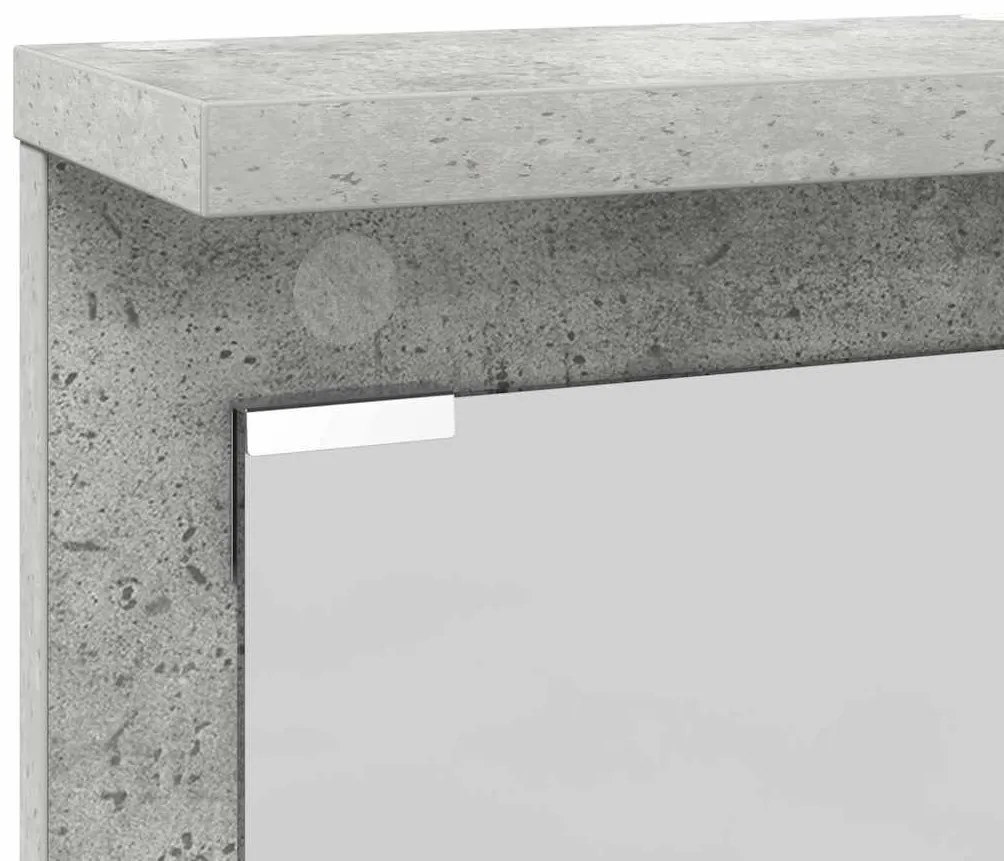 Fali Kabáthorog polcokkal Beton szürke 84 x 10 x 80 cm Faanyag