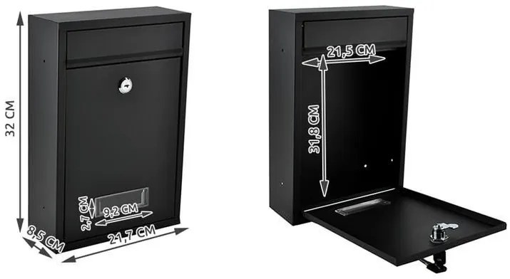 S6237 postaláda - fekete