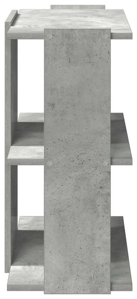3 szintes betonszürke szerelt fa könyvespolc 60x30x60 cm