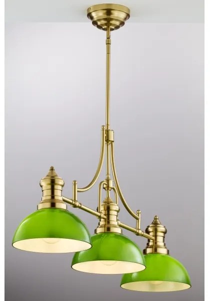 Jupiter 2074 - PLATINO rudas függeszték 3xE27/15W/230V zöld/arany